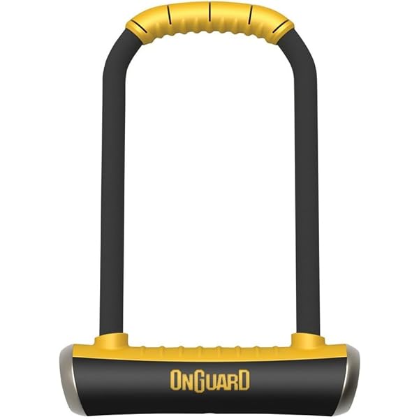 Cadenas En U OnGuard BullDog Series 4,5 X 11 - Antivol Robuste Noir/jaune Avec Support