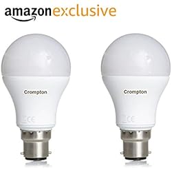 Crompton B22 18-Watt LED Bulb (Pack of 2, Cool Day Light)