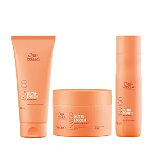Wella Professionals Wella Professionals Invigo Nutri Enrich Deep Nourishing Regime For Dry and Damaged Hair - Shampoo 250ml, Conditioner 200ml and Mask 150ml Set, 3 Pieces