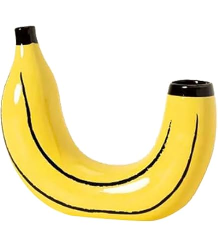 DOIY - Vaso decorativo moderno - Design a forma di sole - In ceramica - Vaso per fiori - Vaso decorativo - Giallo - 18,5x5,5x18 cm - 18,5x5,5x18 cm