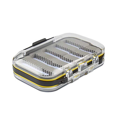 Andux Petit Superbe Double Face boîte de pêche à la Mouche étanche Fly Fishing Box Fente en Mousse FDH-3