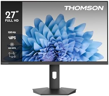 Thomson 27 Pollici (69 cm) Studio Business Monitor Full HD, Frequenza di Aggiornamento 120Hz, HDMI, Supporto VESA 75x75, Nero, M27FB5C15