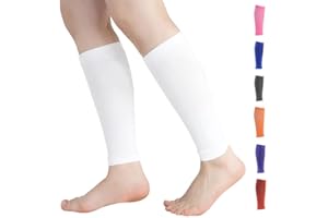 Novetec Manchon de Compression pour Mollet pour Homme et Femme (20-30 Mmhg)– Manchons de Compression pour Course, Soutien des Attelles de Tibia, Soulage les Douleurs (1 Paire) (Blanc, M)