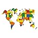 Price comparison product image decalmile Building Blocks World Map Wall Sticker Kids Wall Decals Baby Nursery Childrens Bedroom Living Room Wall Decor