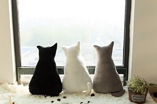 FPBS Lovely Cats' Back Soft Plush Toys Pillows Cushions Cat Toys for Cat Lovers (Grey)
