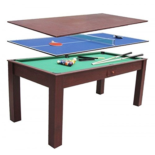 Billar 3 en 1 ping pong y mesa de comedor escritorio 1,84x91 cm