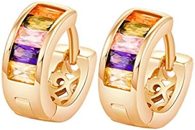 FAONL Ladies Ear Buckle Retro Shiny Symmetry Bright,Yellow-OneSize