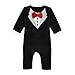 Happy Cherry Kids Child Toddler Baby Boy One Piece Long Sleeves Cute Romper Suite with Red Bowtie