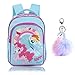 Produktbild SEDEX Rucksack Mädchen Einhorn Schulrucksack Kinderrucksack Reisen Kinder Rucksack Wasserdicht Schüler Süßes Muster Schule Bücher Tasche Einhörner Sachen Daypack mit Schlüsselanhänger