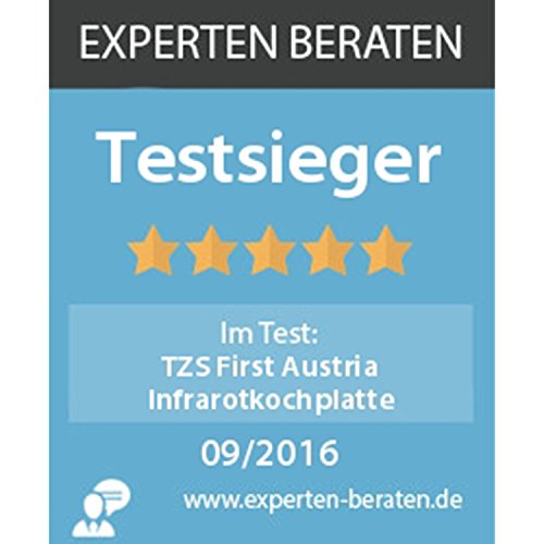 TZS First Austria – 2500 Watt Infrarot-Kochplatte mit 22cm und 16cm Kochfeld | jedes Kochgeschirr geeignet | 300°C in 30 Sekunden | Griffe demontierbar | Doppelkochplatte - 5