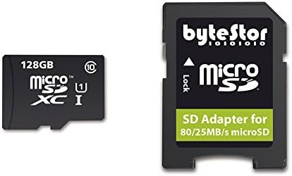 ByteStor Pro 128 GB Class 10 High Speed 80 MB/s Read Speed for High Performance Micro SDXC UHS-1 Card with SDXC Card Adapter