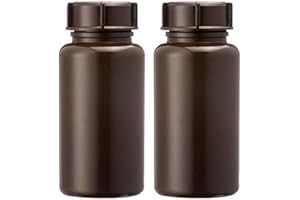 3Wthings 2 botellas de cuello ancho de LDPE con tapón de rosca, 500 ml, color marrón (resistente a la luz)
