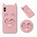 Produktbild iPhone XS/iPhone X Hülle, MingKun TPU Silikon Glitzer Schutzhülle für iPhone X/iPhone XS Handyhülle Cartoon Bart Katze Kratzfeste Stoßdämpfende Tasche Schale - Lucky Cat Pink