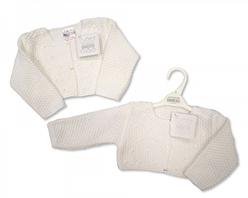 Pinkbluewhite Knitted Baby Girl Bolero Cardigan White (Newborn)