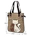 Produktbild Visic Flexibel und einfach zu reinigen Weibliche Dreidimensionale Nette Katze Leinwand Umhängetasche Einfache Datei Shopping Handtasche Khaki