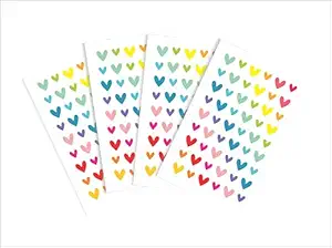 SVM CRAFT Heart Stickers Valentines Day Heart Scrapbook Stickers Love Shape Heart Self-Adhesive Stickers for DIY Valentines Day Anniversaries Party Favor Wedding, total heart 216 sticker 14 Colors multi colour (4sheet size 5.8in x 8.8in)