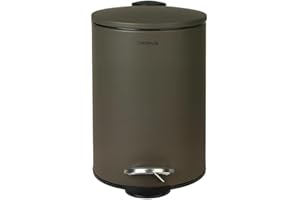 Blomus Tubo Pedal Bin Made of Powder-Coated Steel, Tarmac, 3 L Capacity, Smart Close System, Removable Bucket, Exclusive Bathroom Accessory (H x W x D: 24.5 x 17 x 17 cm, Tarmac, 69159)