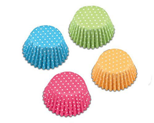 Pralinenkapseln Retro 100 Stück Ø2,6cm, pink grün gelb blau, Papierförmchen Pralinen