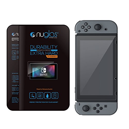 Preisvergleich Produktbild Display-Schutzfolie aus Echtglas für Nintendo Switch - NUGLAS - gehärtetes Glas Displayschutz - 9H Härtegrad - 0.3mm – PREMIUM-KIT (1er Pack)