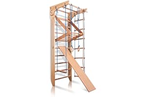 SPORTBABY Gimnasio de escalada para niños 3-240 equipo deportivo, pared de escalada, madera, pared de gimnasia, barrera, barrera, almacén de la UE, certificado