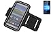 Produktbild Für Microsoft Lumia 650 Dual-SIM Neopren Jogging Armband Sportarmband Oberarmband schwarz für Microsoft Lumia 650 Dual-SIM mit Reflektor Streifen. Fitness Lauf Armband