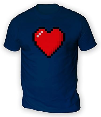16 Bit Heart Mens T-Shirt [Navy Large]
