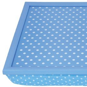 Knietablett Kniekissen laptray himmelblau mit Pünktchen, Kissen extra kräftig… - 3