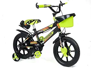 Norman Jr,SFW14 Collection -Bike for Boys and Girls, Kids Bicycle 14 Inch with Training Wheels for Ages 3-7 Years Old, Toddler Bike with 95% Assembled (Green Colour)