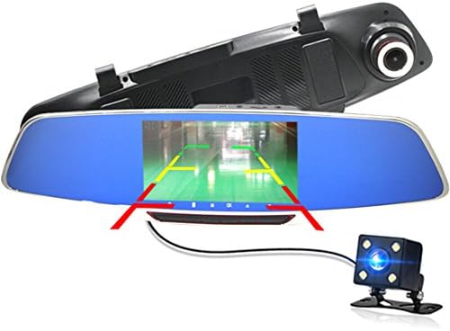 Anstar Car DVR Dash Cam Dual Car-detector Rearview Mirror 5.0" IPS Touch Screen FHD 1080P Parking Video Recorder Dual Camera H802 or Can As the Christmas Gift(Add 16G TF Card)