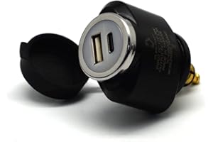 Cliff Top Cargador USB DIN 36W PD USB-C y QC 3.0 Adaptador de enchufe USB para enchufe DIN, compatible con motocicletas BMW Ducati Triumph (Mini)