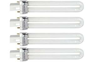 Tinksky Lot de 4 ampoules tubulaires en forme de U 9 W 365 nm pour lampes sèche-ongles à ultraviolets