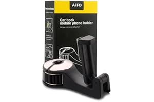 AFFO Heckhaken für Autositze mit Handyhalterung, Headrest Bracket Car Hook, 360° Drehbare Universal Autositz Kopfstützenhaken (Silber)