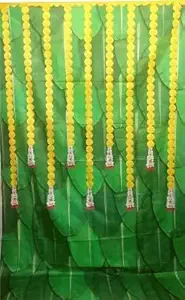 Epoojacart Decorative Backdrops - Decorative Banana Backdrop with Long Yellow Flowers Hanging - Backdrops for Festival Decoration