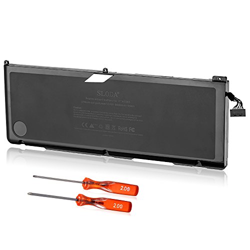 SLODA Laptop ErsatzAkku für Apple MacBook Pro 17" A1383 A1297 (2011 Version) Unibody Batterie Kompatibel für Macbook Pro 17 Zoll 8,3 MC725xx/A MD311xx/A [Li- Polymer 10.95 V 8700mAh]