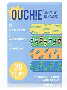 Aya Papaya Ouchie Non-Toxic Printed Bandages 20-Pack (Blue)