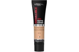 L'OREAL PARIS L'Oréal Paris - Base de maquillaje mate de alta cobertura, Resistente al agua - De larga duración - Ligera y matificante - SPF 25 - Infaillible 32H Matte Cover - Tono: 175 Rosa - 30 ml