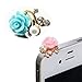 Produktbild Sunroyal 2 Sets Strass Staubschutz Stöpsel Kappe Bling Perle Blume Pearl Blume Design Rhinestone Universal Staub Kopfhörer Jack Zubehör Handyanhänger / Staub-Stecker (für Samsung Galaxy S4 i9500, iPhone 4 4S, iPhone 6 6S, iPhone 6 Plus, iPhone 6S Plus,iPhone 5 5G 5S,S5, S5 Neo, I9600, GT-I9600, iPad 1 2 3 4 Mini, Google Nexus 4, Samsung N7100 , Galaxie S3 i9300, i8190, i9268, S5830, i9000, mit allen 3.5mm Klinke, Purple Lila und Blau Blue