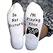 Price comparison product image Longra® Clearance Clearance Unisex Mens Novelty Funny Unisex Socks Funny 'Do Not Disturb' Print Crew Cotton Socks (Multicolor C, one Size)
