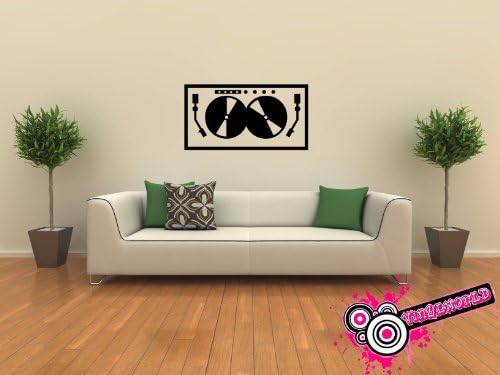 Vinylworld DJ Record Decks vinyl wall art decal sticker (BLACK)