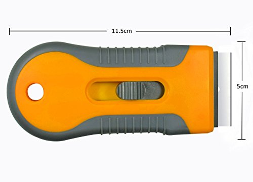 MUZIYU Premium Kochfeldschaber – hochwerter Schaber, Glasschaber, Ceranfeldschaber – ergonomischer Griff + 5 Ersatzklingen - 3