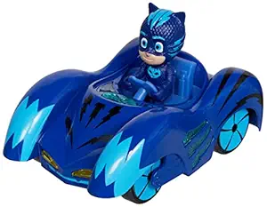 Pj Masks Scale 1:43 Diecast Mission Racer Cat-Car Action Figure Toy Playset for Kids with Light and Sound Effet, 12 cm