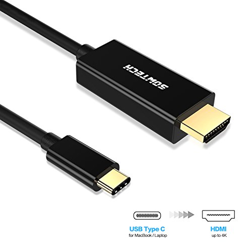 USB C auf HDMI Kabel, SOWTECH 1.8m/5.9ft USB 3.1 Typ C zu HDMI 4K Ladekabel Datenkabel unterstützt Ultra-HD für Tablets wie 2016 MacBook Pro, MacBook 12,Dell XPS 13 / 15, Dell Alienware Samsung Galaxy S8 / S8 Plus, ChromeBook Pixel, Lumia 950/950XL, HTC 10/ 11 - 2