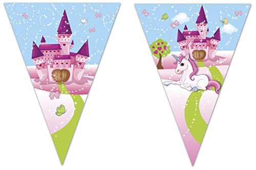 3,2m Wimpelkette * UNICORN * als Deko für einen Kindergeburtstag oder Party // Kinder Geburtstag Mottoparty Einhorn Mädchen Traumwelt Schloss
