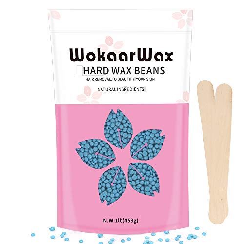 Hard Wax Beans for Sensitive Skin, Brazilian Hair Removal kit for Full Body, Face, Eyebrows, Underarm, Leg, Back, Depilatory Wax Beads Kit at Home, 15.9Oz?with 10pcs Wax Spatulas,Chamomile Flavour
