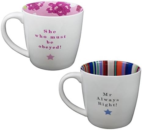 Inside Out Coffee Mug - His and Hers Mugs - Gift For Couples Mug Set (Set 2 x Mugs)