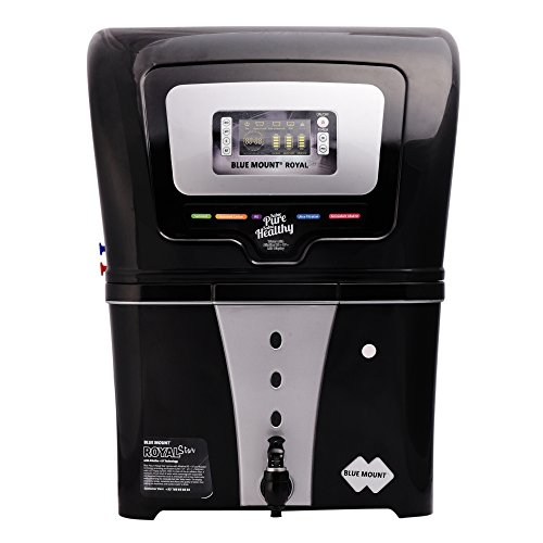 Blue Mount Royal Star 12 litres Wall-Mountable RO + Alkaline + UF + LED Display Electric Water Purifier for Home (Black)