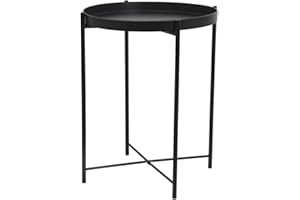 NAWA Home & Work Mesa Auxiliar Redonda metálica diámetro 38 cm y Altura 50 cm | La versátil mesilla para Tener al Lado de su sofá o Muebles de jardín