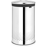 Brabantia - Cesto para ropa, 60 l, tapa acero brillante, cuerpo acero brillante