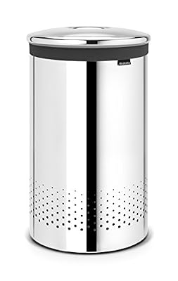 Brabantia Panier à linge avec couvercle en acier inoxydable 60 l