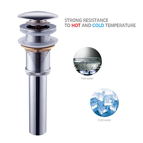 BONADE® Chrom Universal Ablaufventil Ablaufgarnitur ohne Überlauf POP UP Ventil für Waschtisch oder Waschbecken - 9